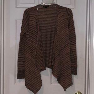 Orange, peach, and brown cardigan